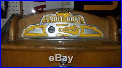 Brians Fruit Bowl Antique Spinning Game 1c Slot Machine-Rare