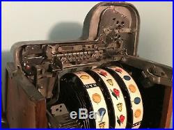 Buckley 25 Cent Mechanical Slot Machine Antique Quarter