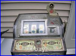 C. 1912 Mills Goosneck 5 Cent Slot Machine In Original Condition Working B/o