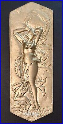 C. 1926 Caille Superior Naked Lady Or Victory Bell Slot Plaque ONLY Art Nouveau