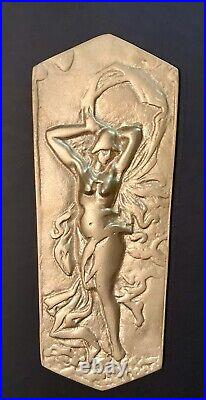 C. 1926 Caille Superior Naked Lady Or Victory Bell Slot Plaque ONLY Art Nouveau
