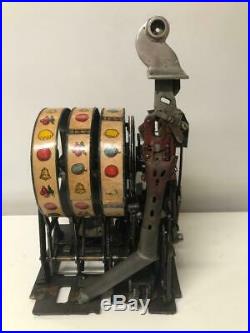 CHARLES FEY original condition 5 cent slot machine-cast iron castings