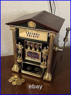 Caesars Palace 1989 Franklin Mint Tabletop Slot Machine Works Great W Tokens