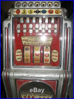 Caille 7 Play Multi Bell Rare Slot Machine Excellent Original Condition