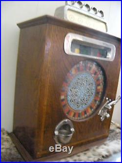Caille Ben Hur Antique Slot Machine English Penny or 50 cent Counter Wheel