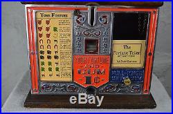 Caille Bros 3 Reel Fortune Gum 1 cent Poker Cigar Store Saloon Trade Stimulator