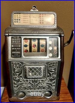 Caille Brothers Superior Bell 5¢ Slot Machine 1930s Original, Working Condition