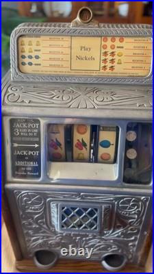 Caille Brothers Superior Bell 5¢ Slot Machine 1930s Original, Working Condition