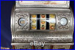 Caille Victory Antique Cast Iron Center Pull Gum Vendor 5c Slot Machine Video
