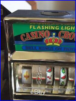 Casino Crown 25 Cent Slot Machine Bell Rings Quarters Drop You Win Made In Japan