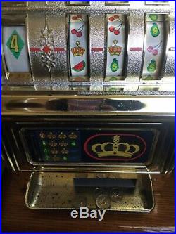 Casino Crown 25 Cent Slot Machine Bell Rings Quarters Drop You Win Made In Japan