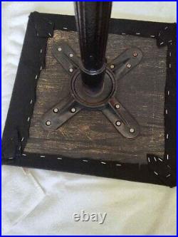 Cast Iron Slot Machine Stand with Wood Top Covered with Felt