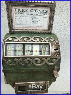 Circa 1903 MILLS NOVELTY pedestal base poker card gambling machine-cast iron