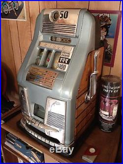 Circa 1948 Mills 50 Cents Slot Machine. Special Award 777