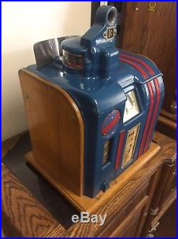 Columbia 1 Cent Slot Machine With Cigarette Reel Strips Incredible Unrestored