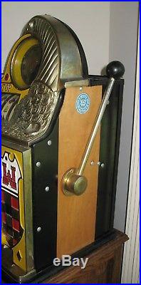 D#53 Antique WATLING ROL A TOP 10c Dime Casino Slot Machine WithCabinet Stand