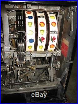 D#53 Antique WATLING ROL A TOP 10c Dime Casino Slot Machine WithCabinet Stand