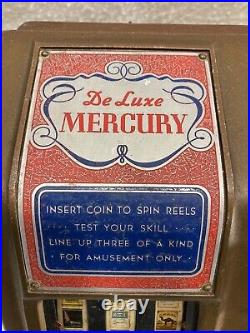 De Luxe Mercury 1 Cent Deco Slot Machine Trade Stimulater Cigarettes Girl Nice