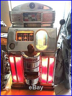 Dollar$ Jennings Light Up Rare Tic Tac Toe Antique Slot Machine
