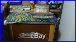 Evans Galloping Dominoes Console Slot Machine Circa 1940's Complete Lights Up