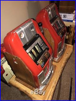 Fantastic Pair Of Mills Horseshoe Club High Top Antique Slot Machines