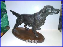 Fey Antique Slot Machine Company Bronze Hunting Dog Statue