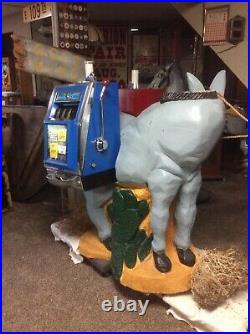 Folk Art-gold Prospector And His Mule With Slot Machines