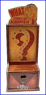 GRAPHIC Antique Penny Arcade Tabletop Coin Op Machine Game Exhibit Supply
