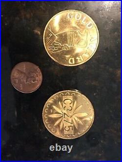 Golden Award Tokens For 6 Different Mills Antique Slot Machines