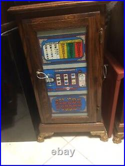 Golden Nugget Antique Slot Machine Oak Stand