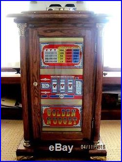 Golden Nugget Slot Machine with Stand