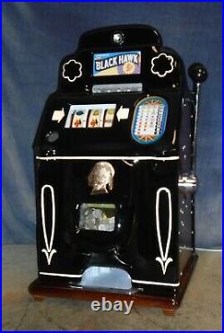 JENNINGS 5c BLACK HAWK antique slot machine, ca 1946
