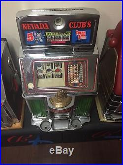 Jennings Nevada Club 5 Cent Continental Slot Machine In Original Condition