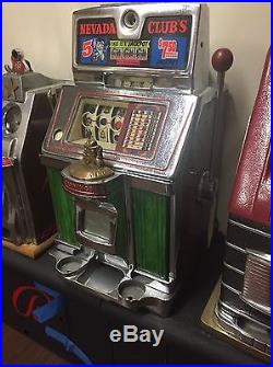 Jennings Nevada Club 5 Cent Continental Slot Machine In Original Condition