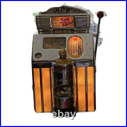 JENNINGS SUN CHIEF 25c Slot Machine Gorgeous WithFREE Oak Stand