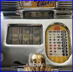JENNINGS SUN CHIEF 25c Slot Machine Gorgeous WithFREE Oak Stand