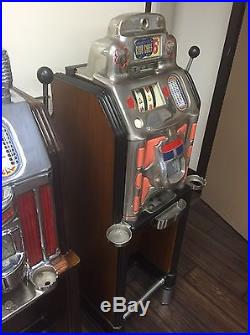 Jennings Super Deluxe Club Chief 5 Cent Slot Machine In Original Floor Console
