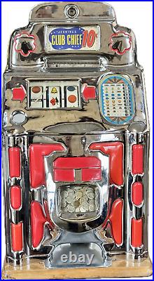 Jennings 10c Club Chief Red Lite Up Slot Machine 1930's