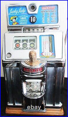 Jennings 10c Lady Luck Tic-Tac-Toe Slot Machine, circa 1940