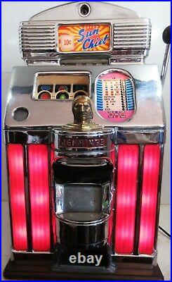 Jennings 10c Lite Up Sun Chief Slot Machine circa 1930's