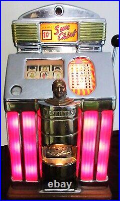Jennings 10c Red Lite Up Sun Chief Slot Machine, circa 1940