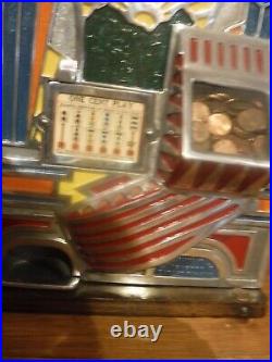 Jennings 1932 1 cent Little Duke slot machine. Perfect cond. Pro. Restored