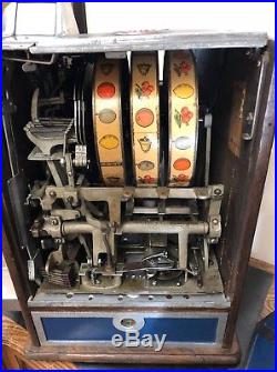 Jennings 25 Cent Dutch Boy/girl Slot Machine With Side Vendor Restored Original