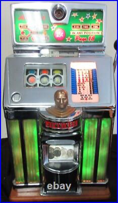 Jennings 25c Green Lite Up Tic-Tac-Toe Slot Machine, Circa 1940's