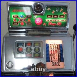 Jennings 25c Green Lite Up Tic-Tac-Toe Slot Machine, Circa 1940's