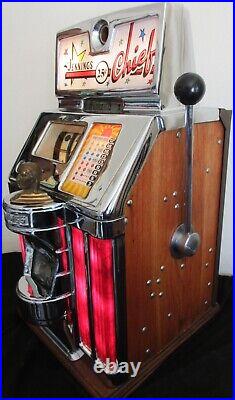 Jennings 25c Lite Up Chief Governor Slot Machine