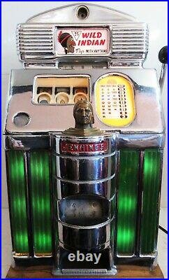 Jennings 25c Lite Up Wild Indian Slot Machine circa 1930's