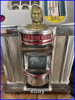 Jennings 25c Mechanical Club Chief Slot Machine Tic Tac Toe 3 Bars Rare AS-IS