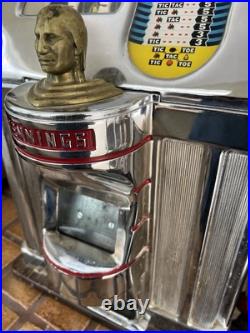 Jennings 25c Mechanical Club Chief Slot Machine Tic Tac Toe 3 Bars Rare AS-IS