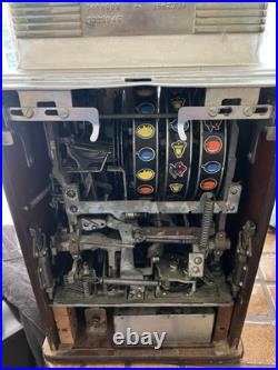 Jennings 25c Mechanical Club Chief Slot Machine Tic Tac Toe 3 Bars Rare AS-IS